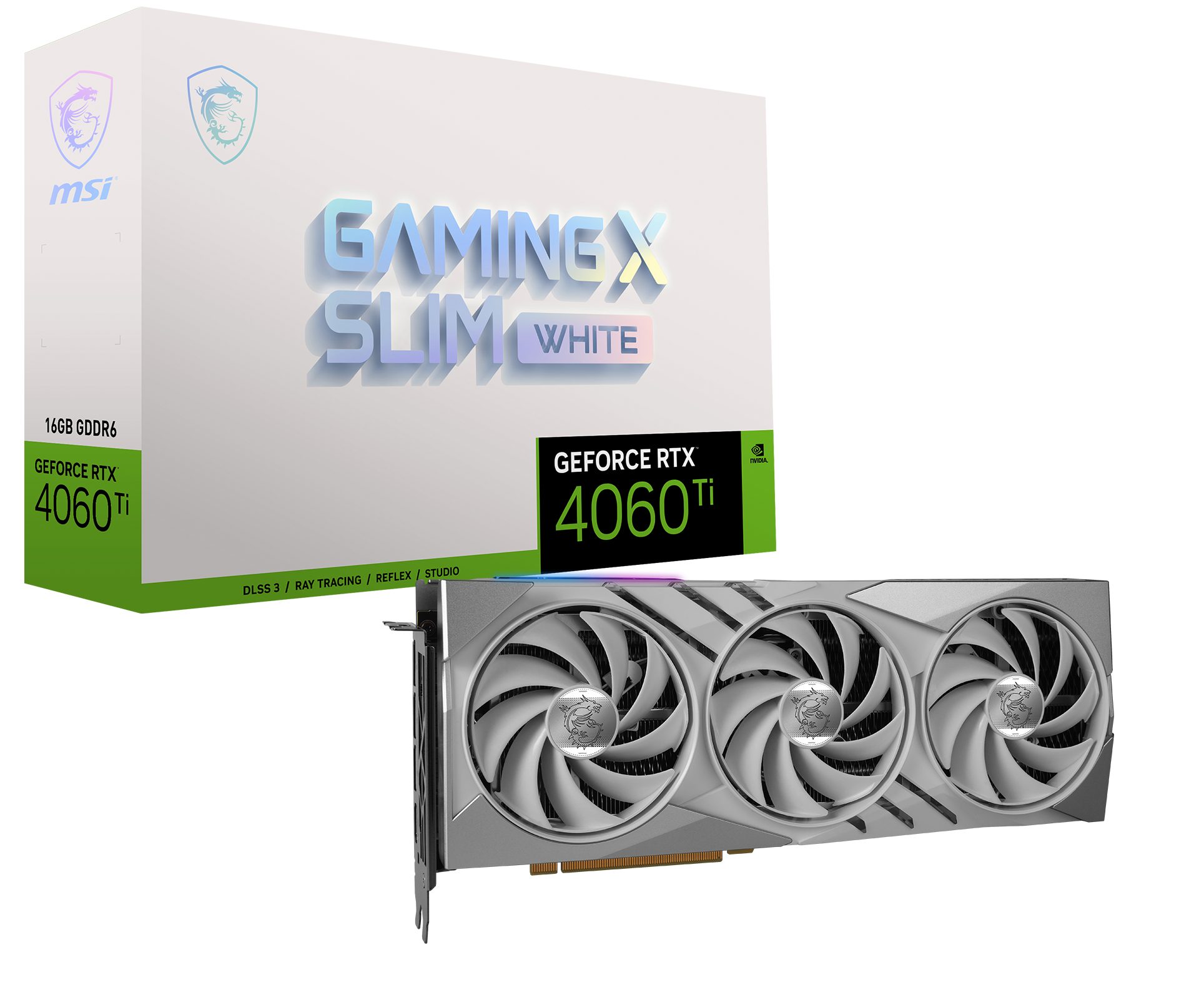 MSI RTX 4060 Ti GAMING X SLIM WHITE 16G Grafikkarte (16 GB, GDDR6)