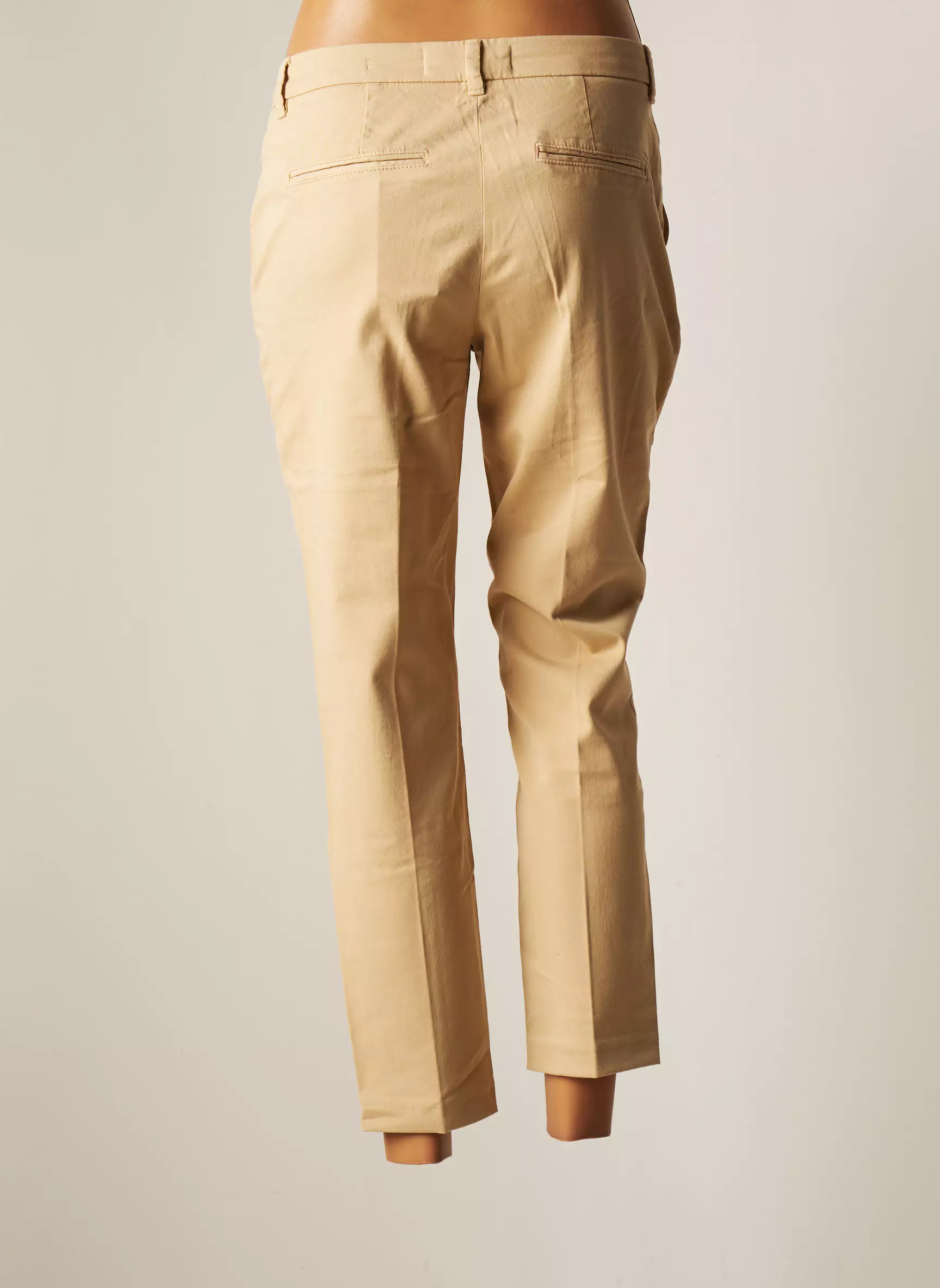 Yaya Pantalon7 8 Femme couleur beige