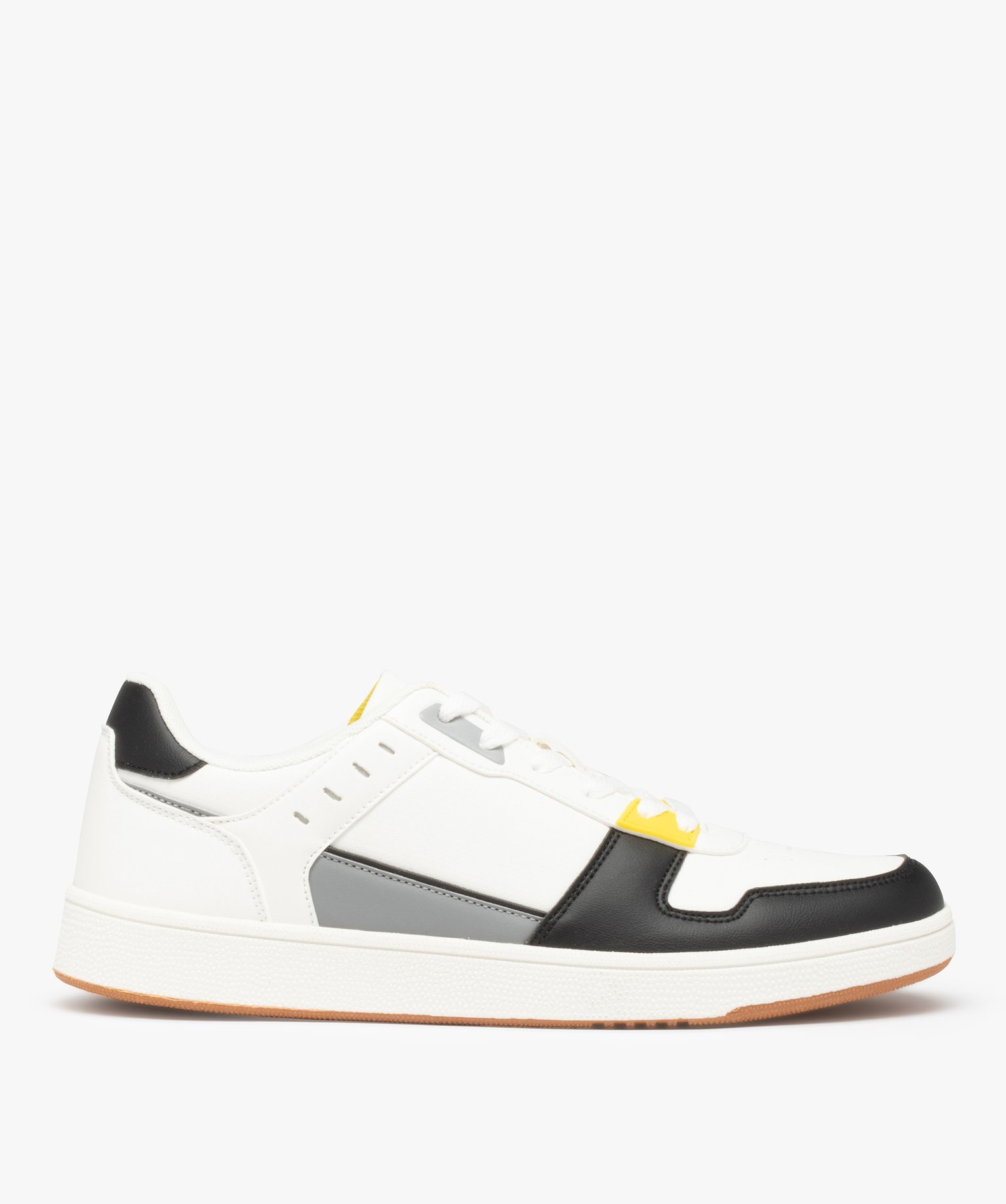Baskets homme à détails colorés fermeture lacets blanc | GEMO