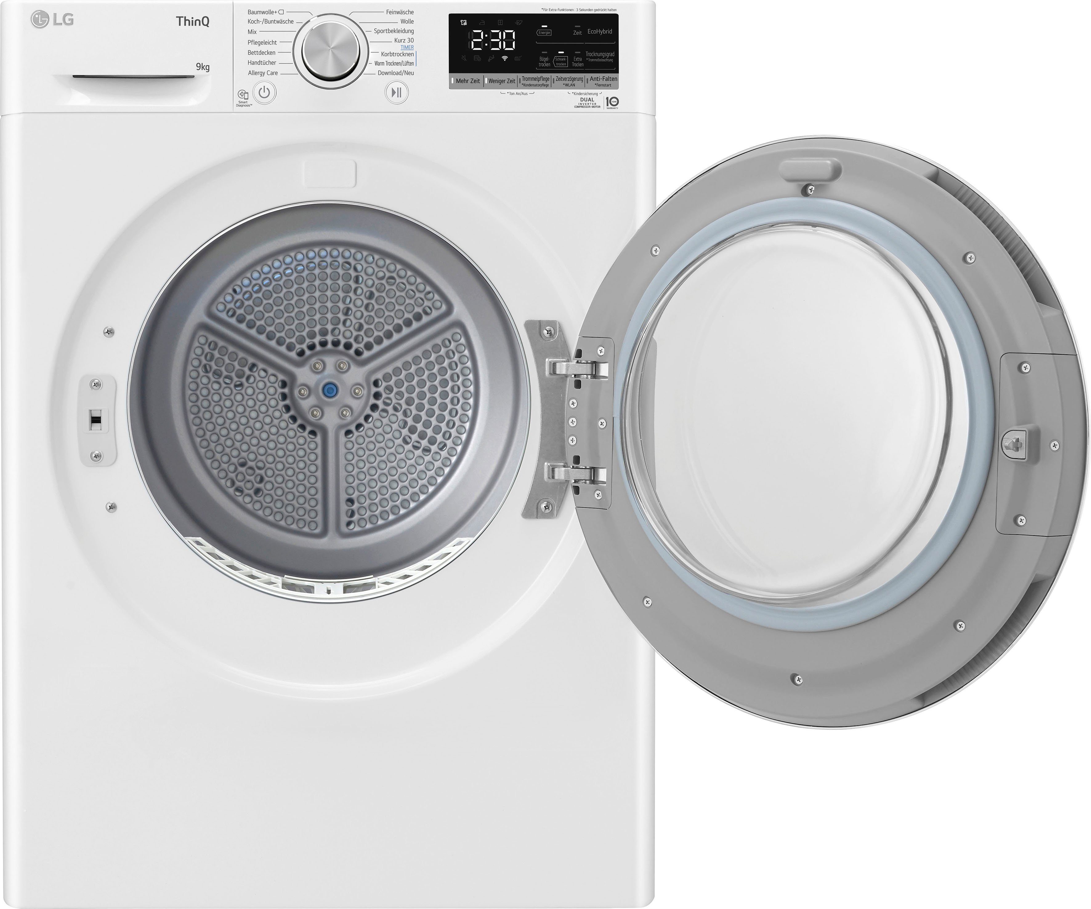 LG Wärmepumpentrockner V5RT9N, 9 kg, Super leiser und langlebiger Kompressor