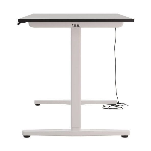 Elektrisch höhenverstellbarer Schreibtisch Desk Basic, silberweiß