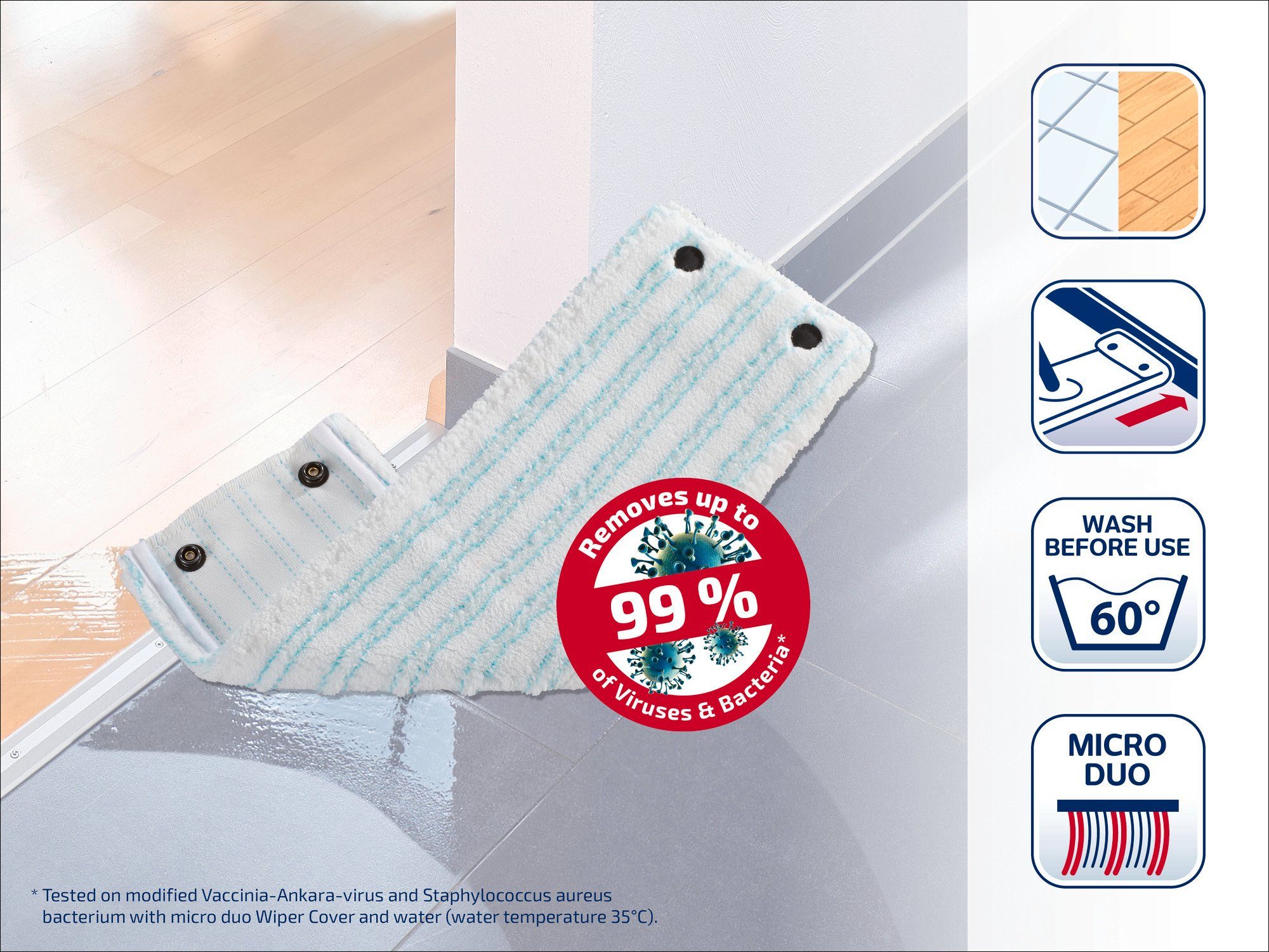 Leifheit Bundle Wischbezug CLEAN TWIST M / Combi M micro duo (2er Set) Wischbezug
