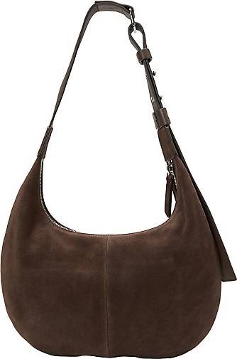 Marc O'Polo Flache Schultertasche small aus softem Velours-Rindleder