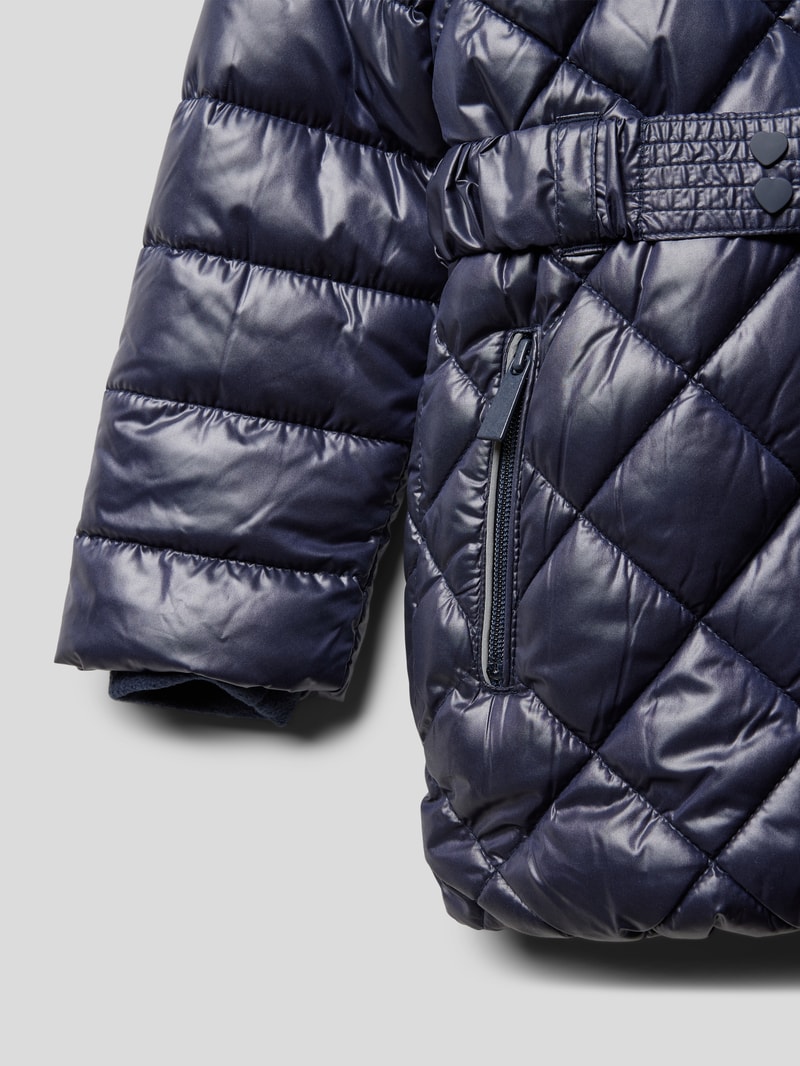 Steppjacke mit Taillengürtel in marineblau