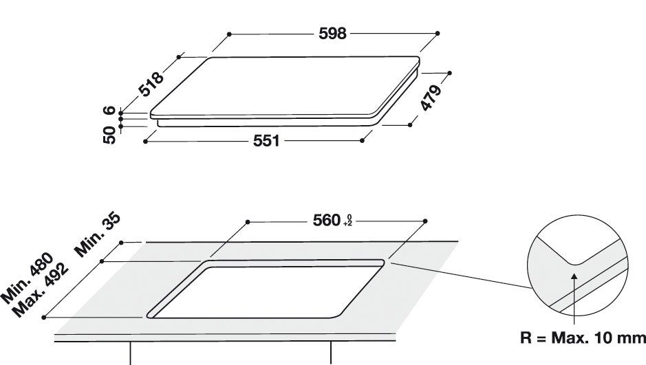 Privileg Backofen-Set BAKO Turn&Go Steam 600, mit Backauszug, Hydrolyse, mit Dampffunktion und Induktion