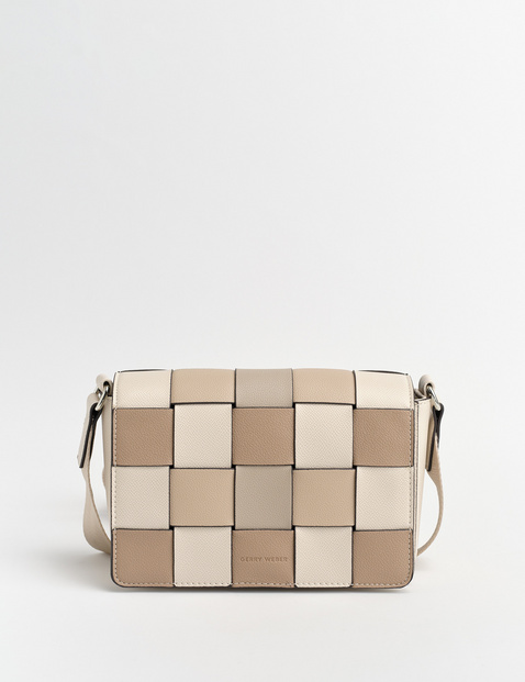 Kleine Schultertasche mit Flechtmuster