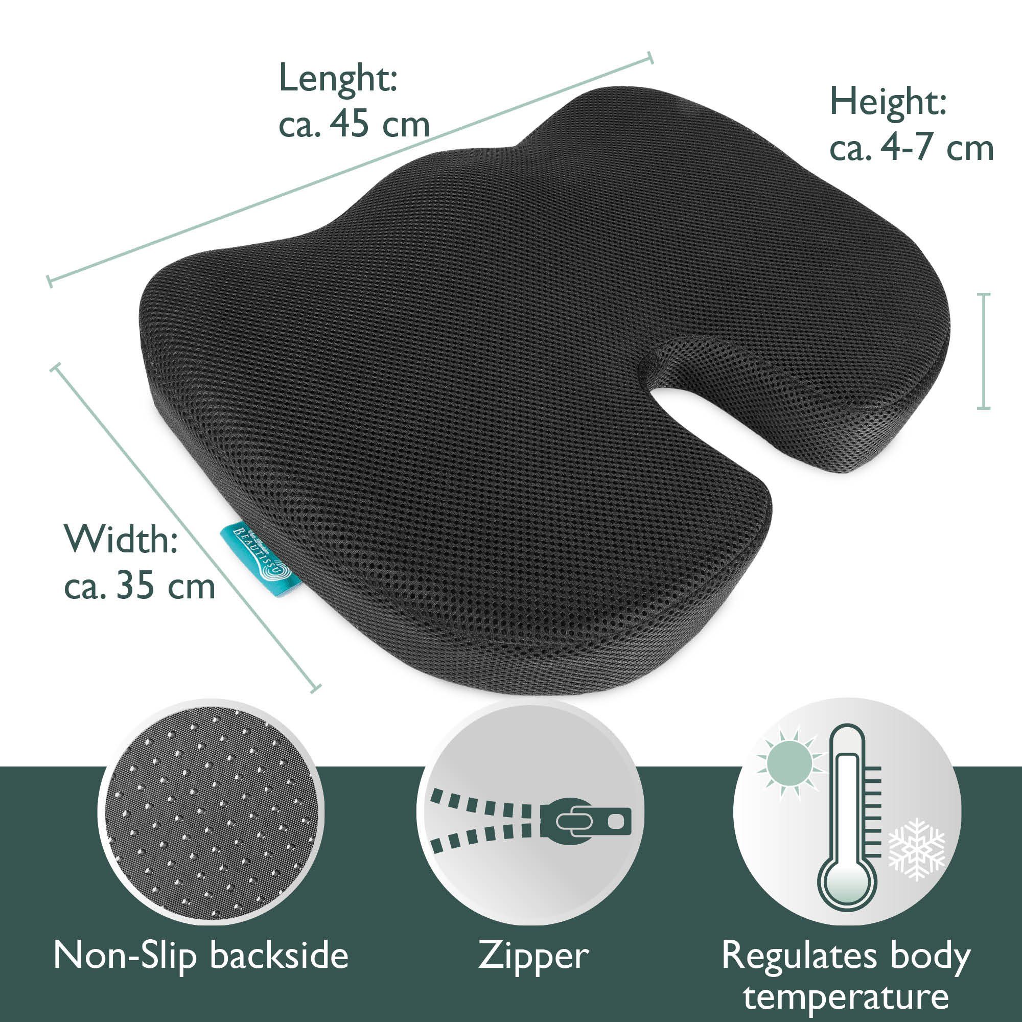 Beautissu Sitzkissen BeauErgo FS, ergonomische Sitzerhöhung