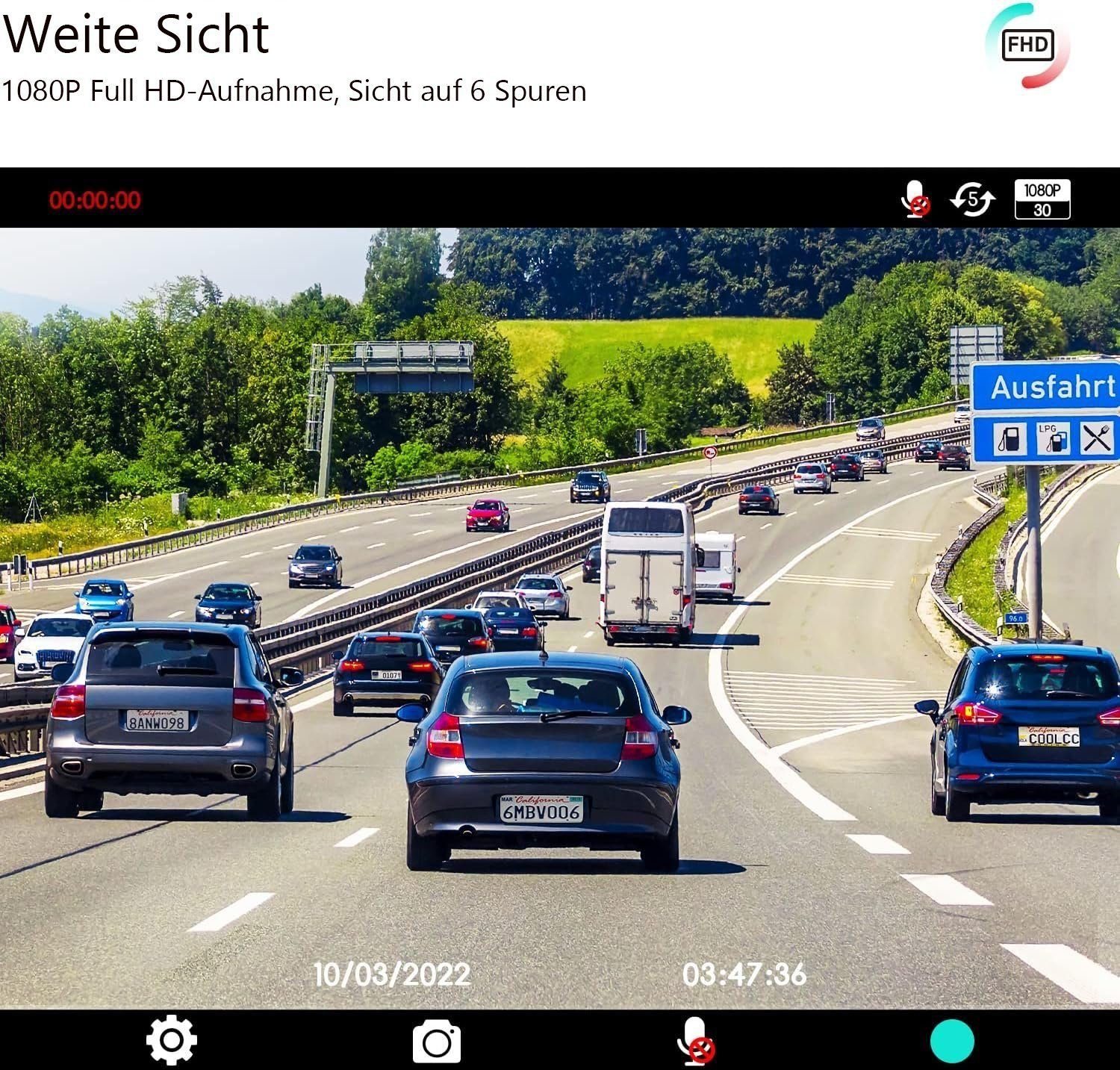 COOAU Dual Dashcam WiFi 1920P Frontkamera+FHD 1080P Heckkamera mit SD Karte Dashcam (FHD, WLAN (Wi-Fi), Auto-Armaturenbrettkamera mit integrierter Nachtsicht, Weitwinkel,WDR, Mini-Gehäuse und großer Bildschirm,Superkondensator,Loop-Aufnahme)