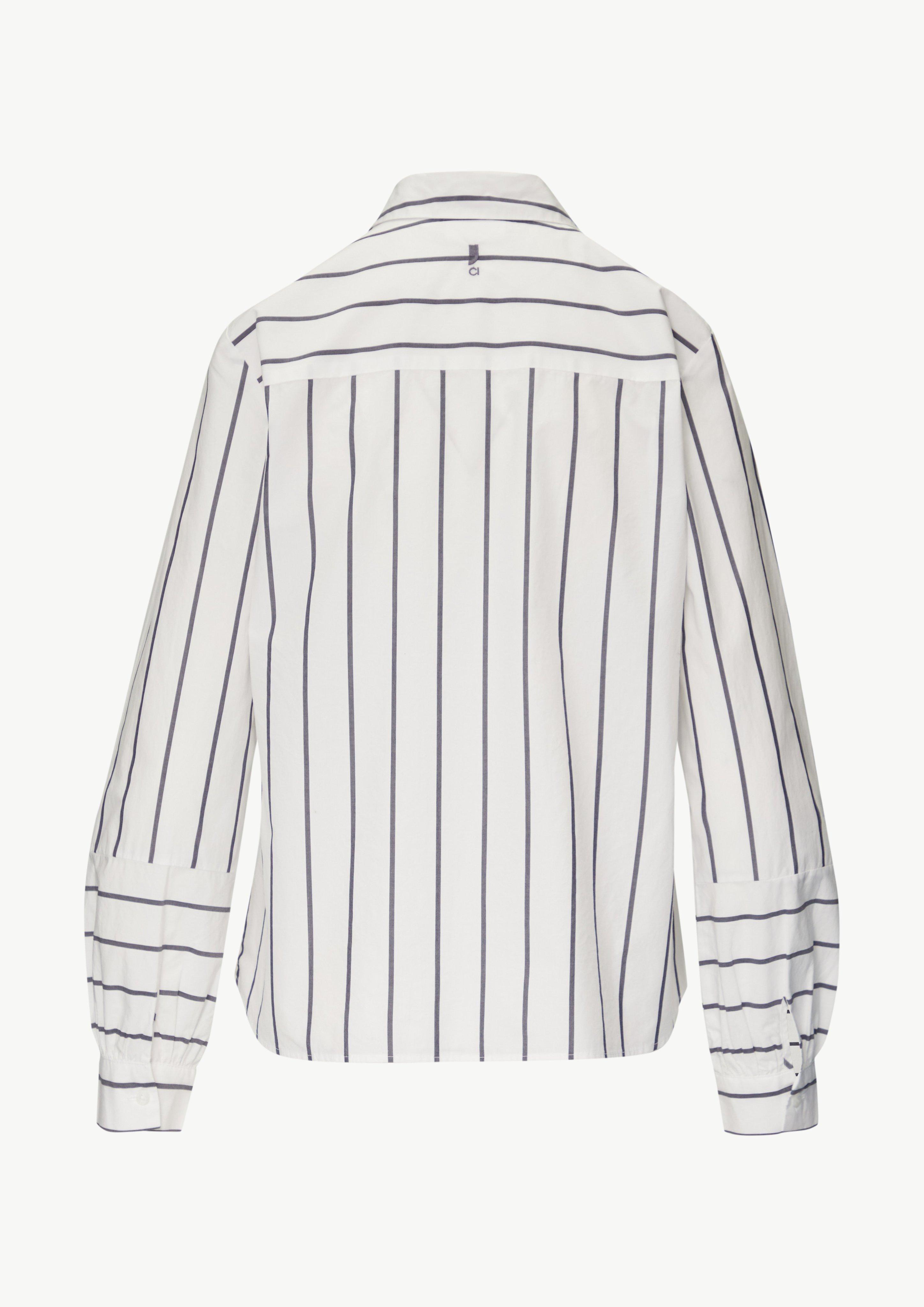 Bluse mit Nahtdetail am Ärmel - tiefblau