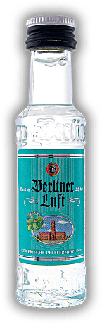 Berliner Luft Pfefferminzlikör von Schilkin 0,02 Liter Berliner Luft Pfefferminzlikör von Schilkin 0,02 Liter Klar und frisch, wie die Berliner Luft eben so ist. 0,02	 Liter - Vol 18%