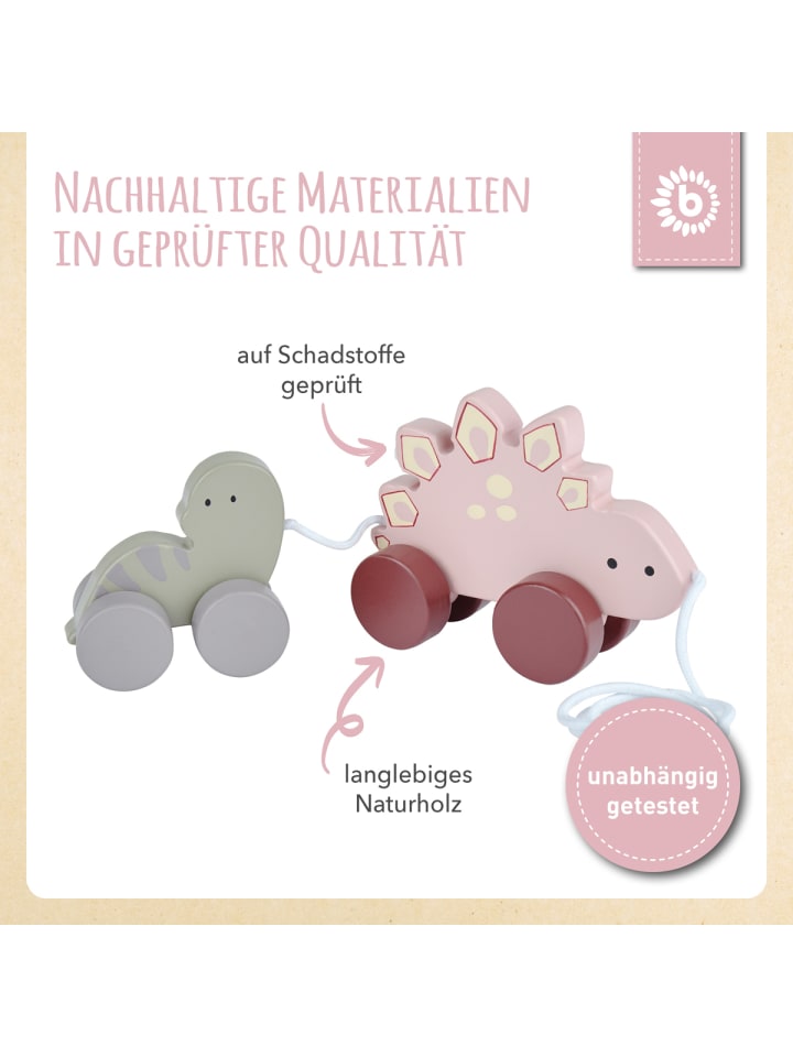 Bieco Spielwaren Nachzieh Dinos Holz Paul und Lisa - ab 12 Monate in Mehrfarbig günstig kaufen onesize