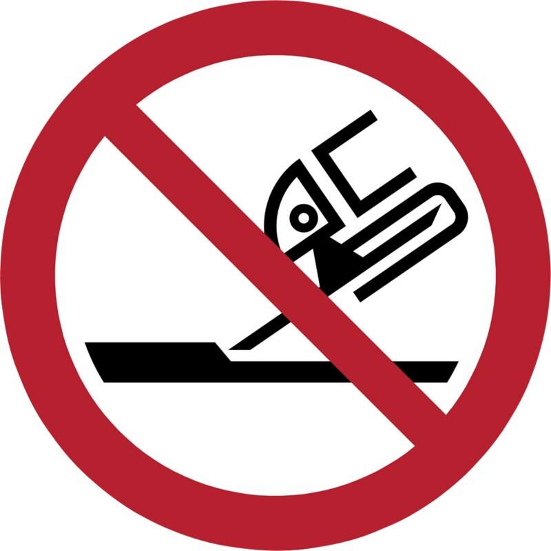 Djois Warnschild Nicht zulässig für Seitenschleifer Klebstoff, einschraubbar PP (Polypropylen) 10 (B) x 0,14 (H) cm 3 Stück