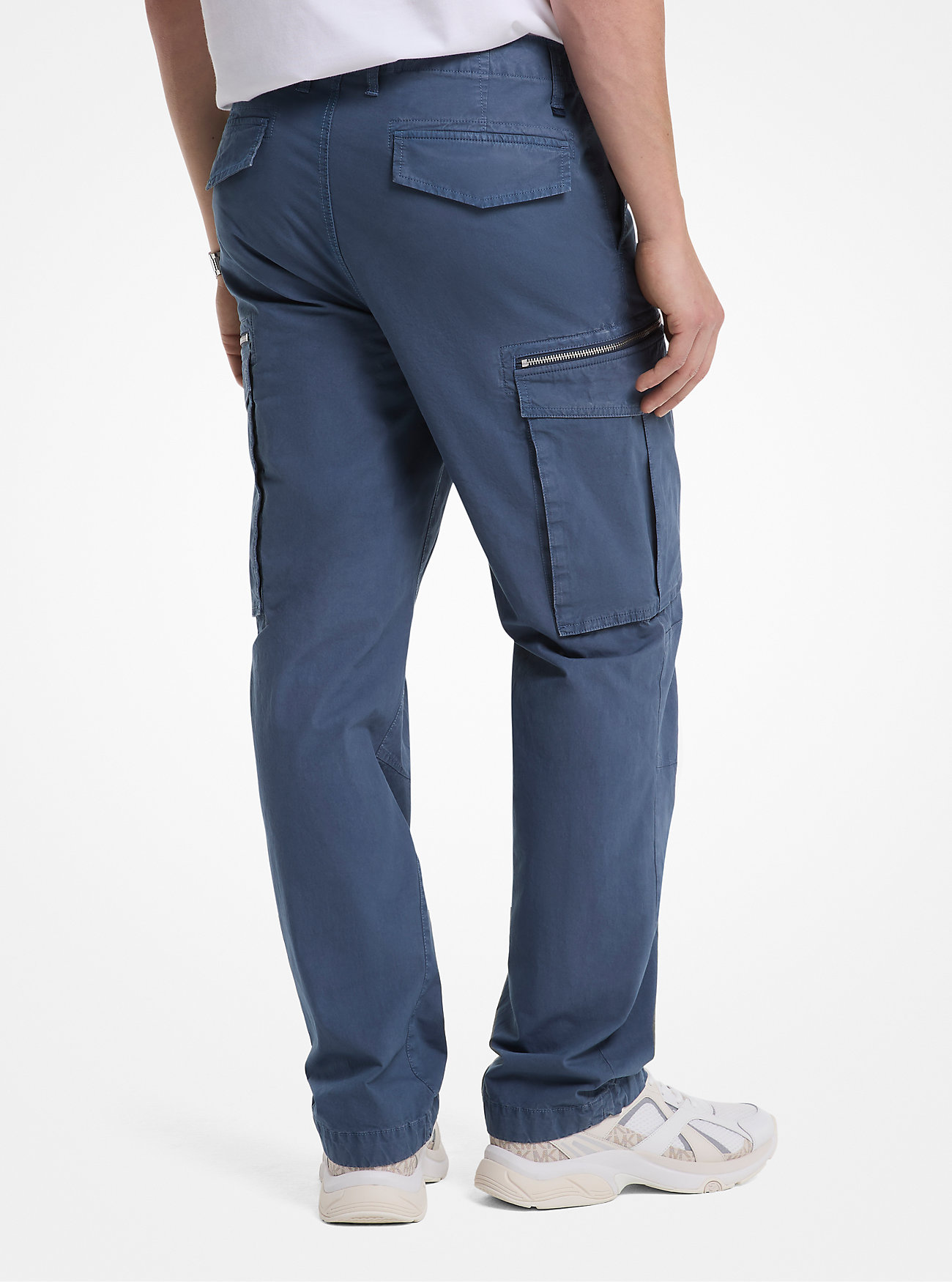 Cargobukser i stretchbomullspoplin – DK CHAMBRAY