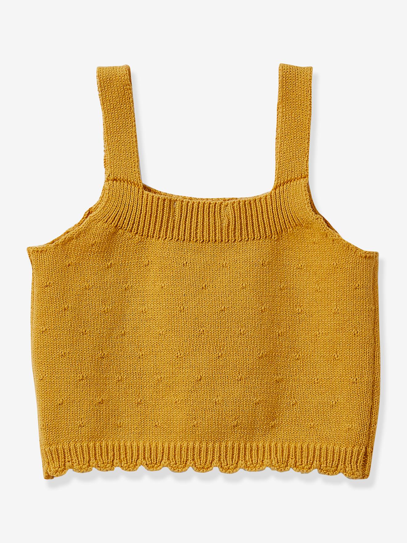 Pull Fille caraco CYRILLUS jaune ocre