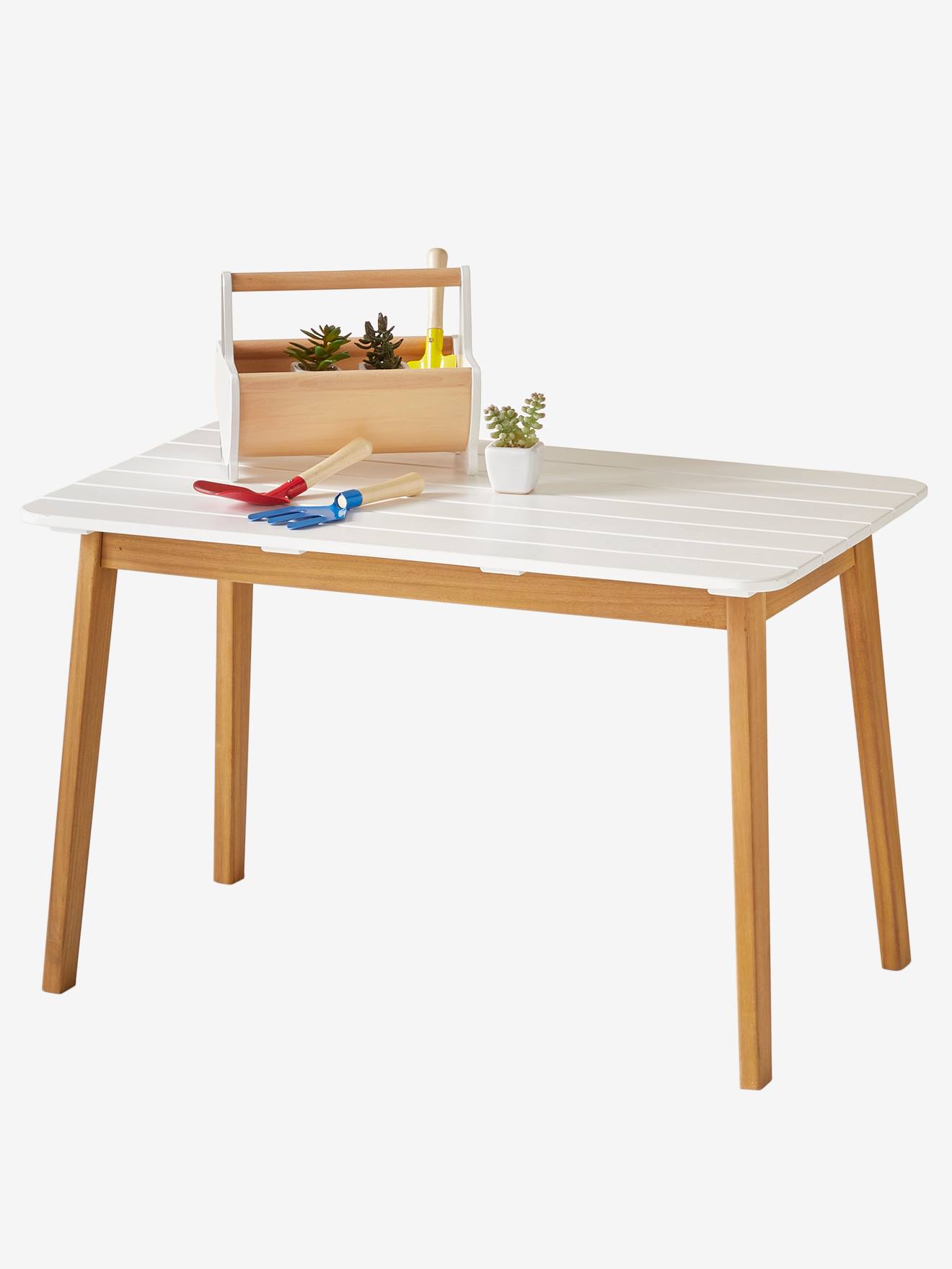 Vertbaudet Kinder Spieltisch TROPICOOL, innen/außen - weiß/natur