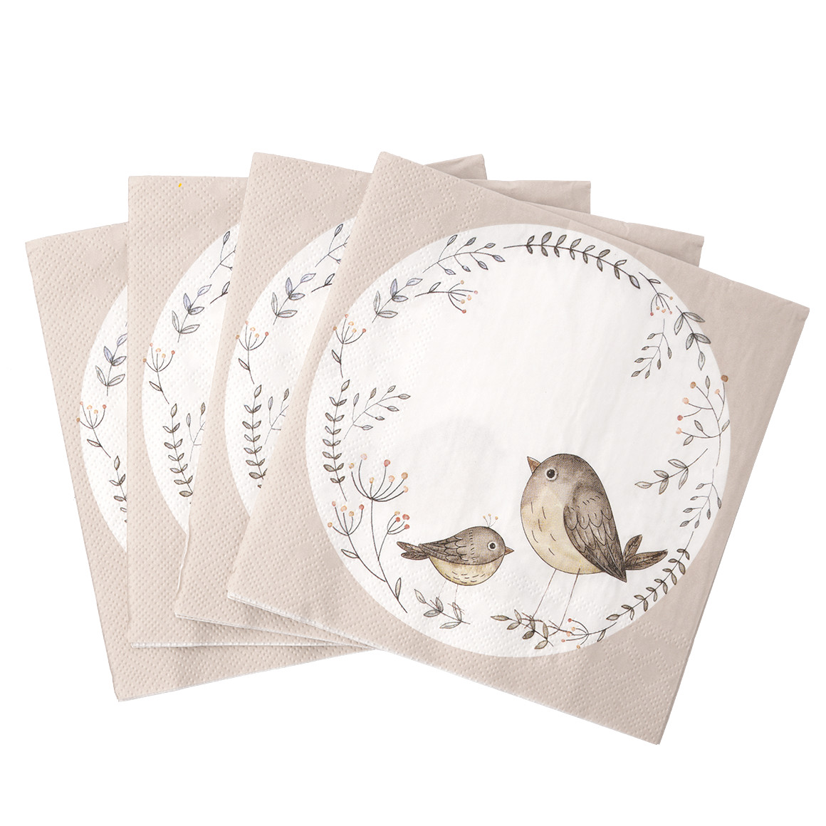 20 Servietten mit Vogel-Motiv