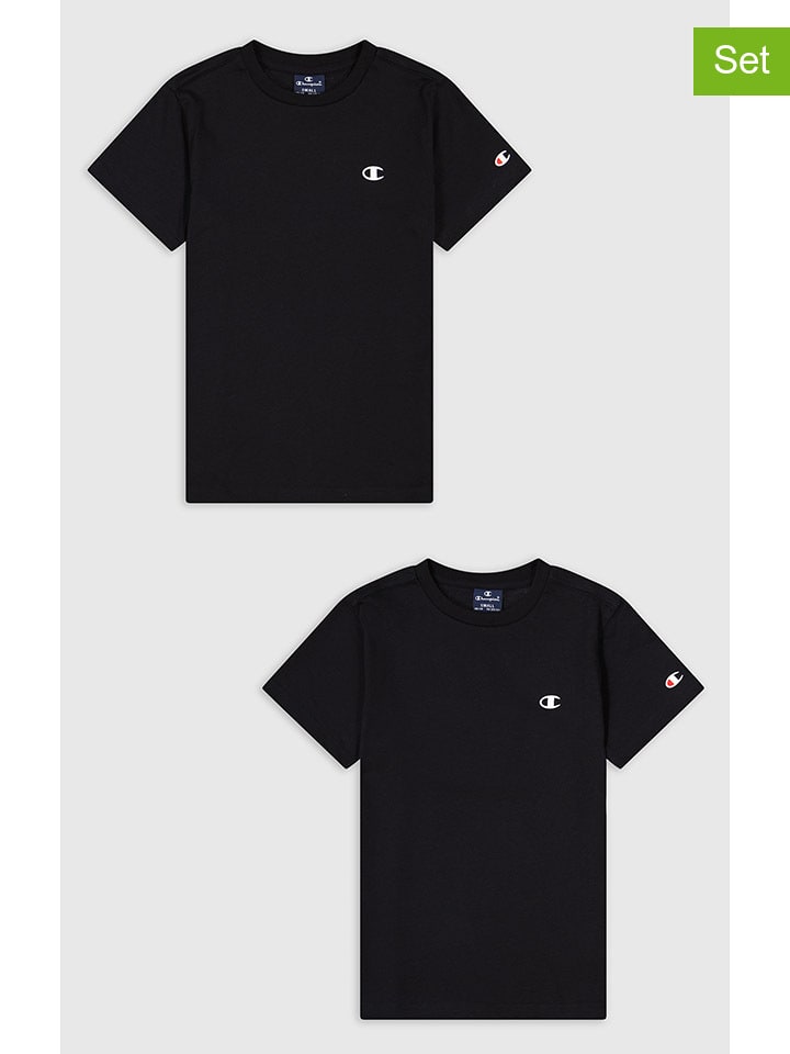 Champion 2er-Set: Shirt in Schwarz/ Dunkelblau günstig kaufen