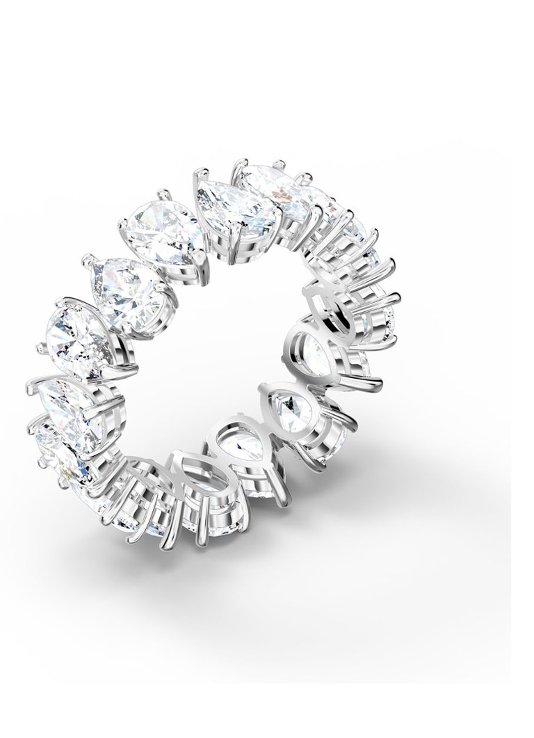 Inel Swarovski în formă de pară, împodobit cu cristale.