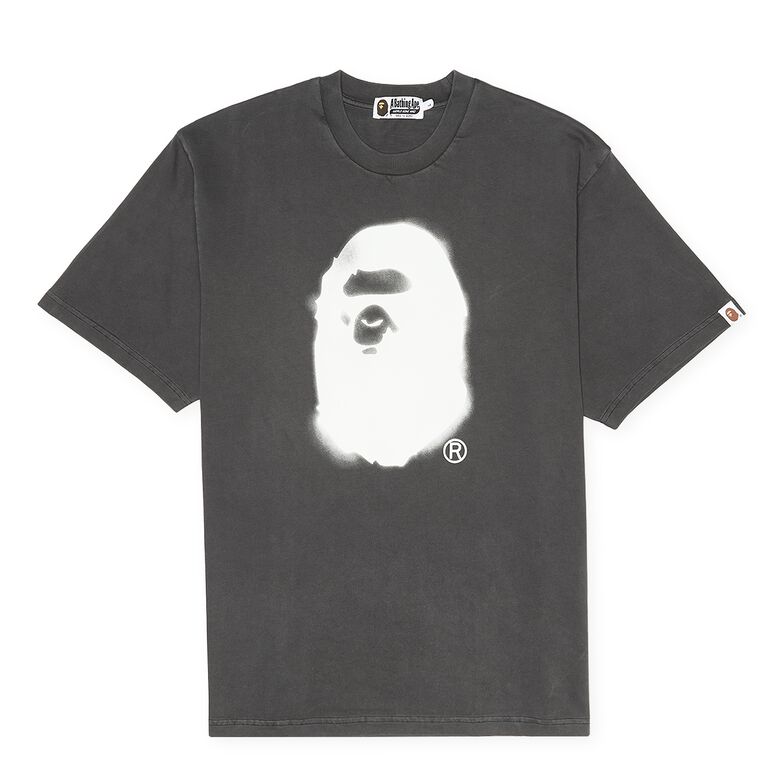 A Bathing Ape Spray Ape Head Garmint Dyed Tee M black