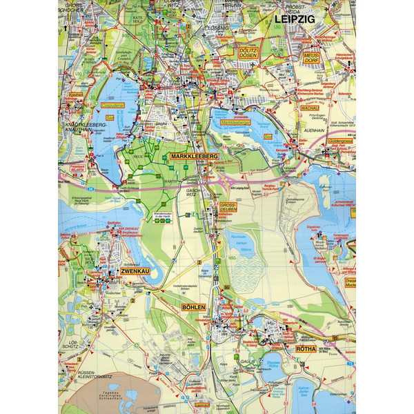 Radwander- und Wanderkarte Südraum Leipzig 1 : 50 000 - Wanderkarte