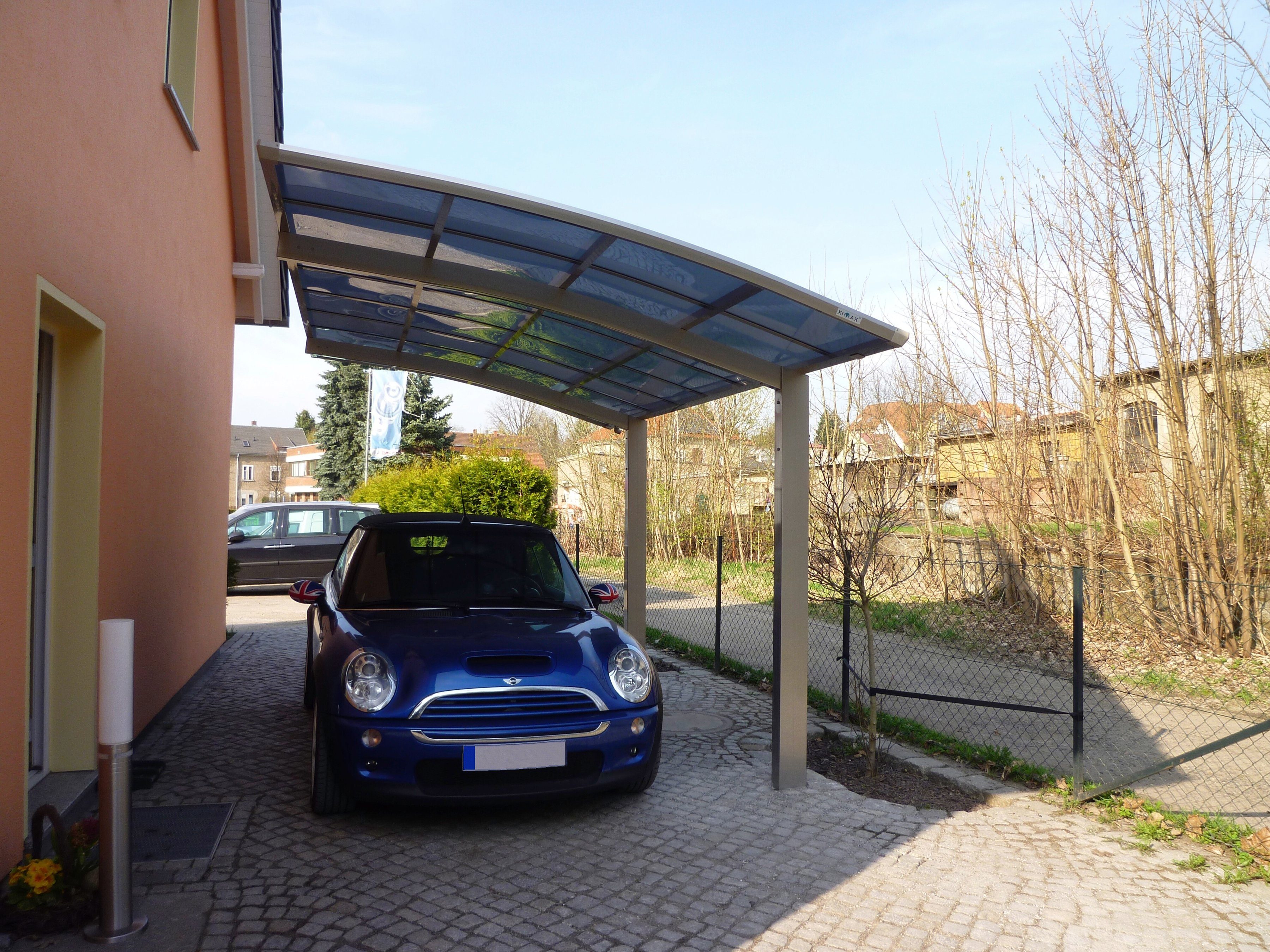 Ximax Einzelcarport Portoforte Typ 60 Standard-Edelstahl-Look, BxT: 270x495 cm, 240 cm Einfahrtshöhe, Aluminium
