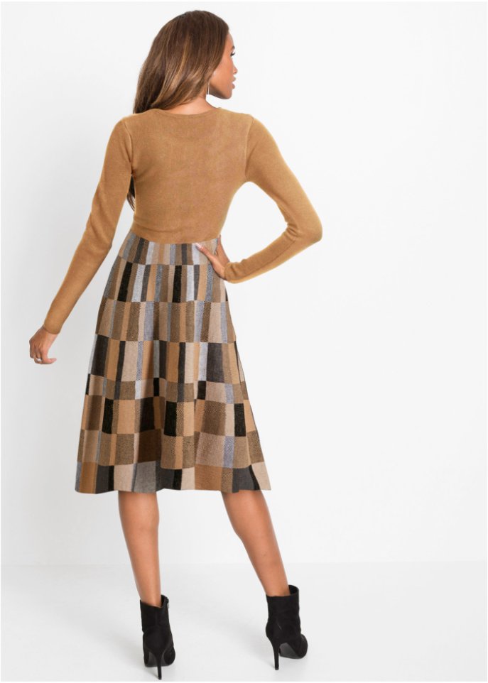 Strickkleid kariert