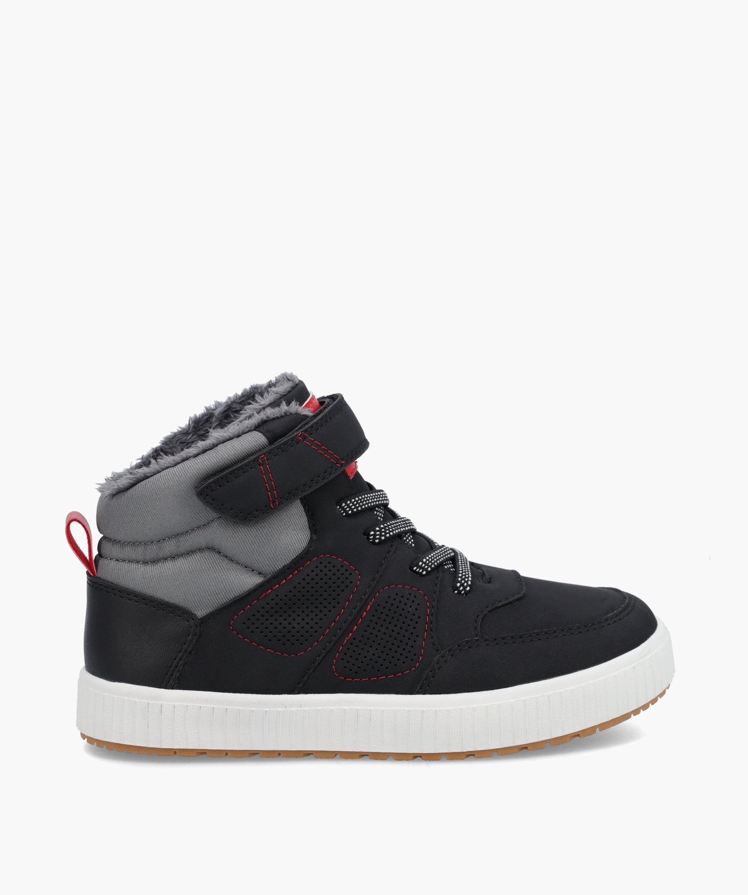 Boots fourrées Garçon bicolores style baskets mid-cut marine noir | GEMO