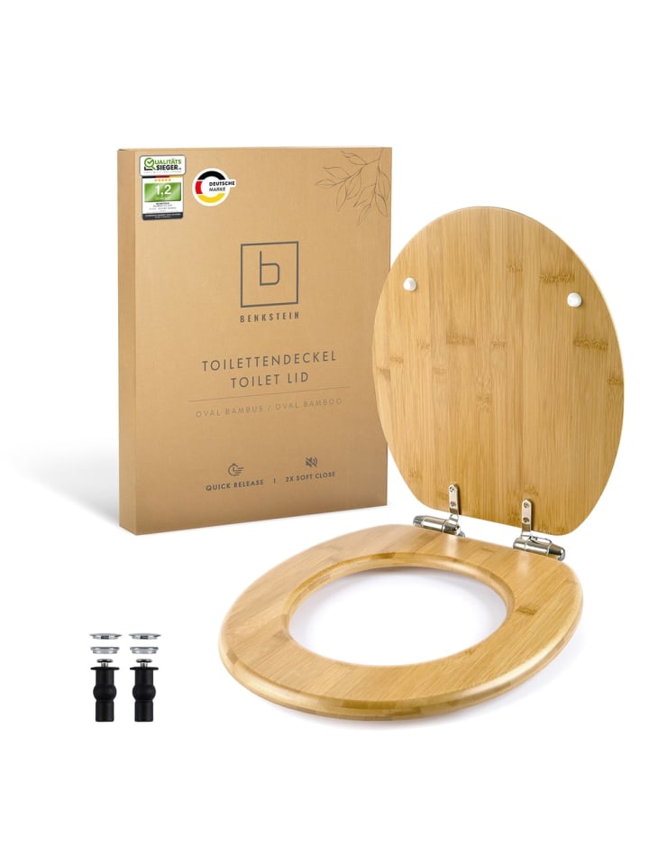 Benkstein BENKSTEIN Premium Bambus-WC-Sitz, oval - Soft-Close- und Quick-Release-Funktion günstig kaufen onesize