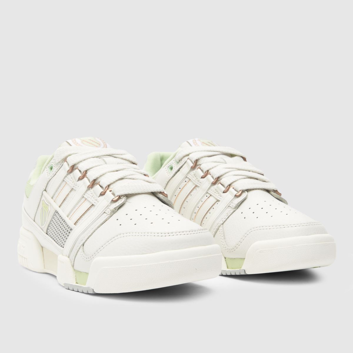 K-SWISS gstaad guldfärgade sneakers i vitt och grönt