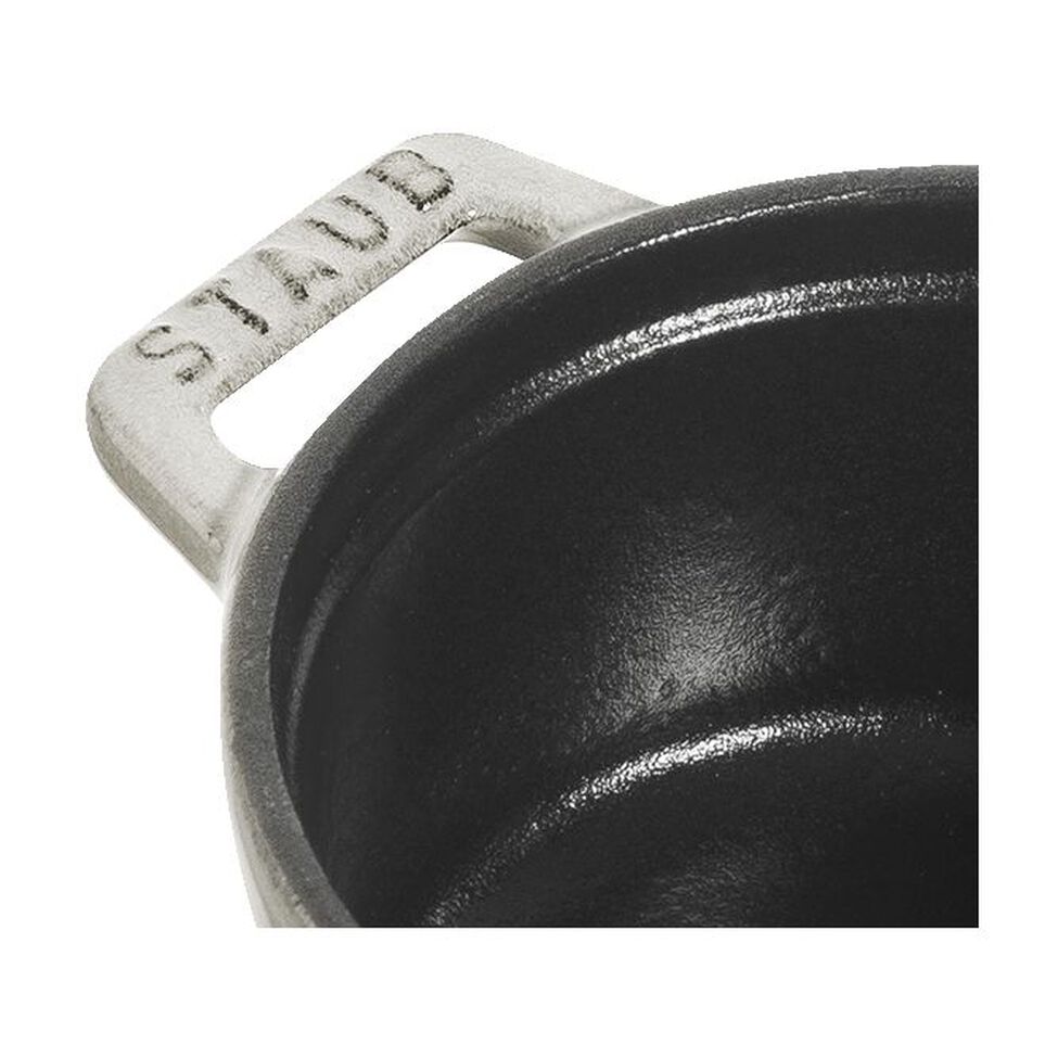 Mini Cocotte 10 cm, rund, Weisser Trüffel, Gusseisen