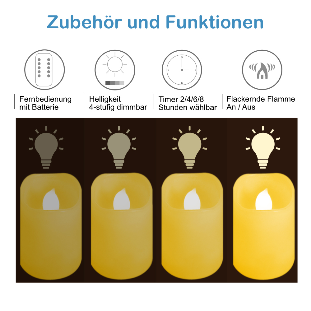 Casaria Deuba LED Kerzen 5tlg mit Fernbedienung
