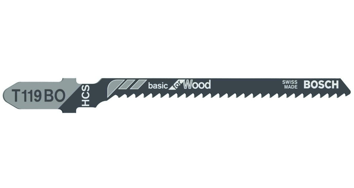 Bosch Blå Tillbehör 2608630310 T119BO Sticksågsblad T-skaft Per 5 Trä