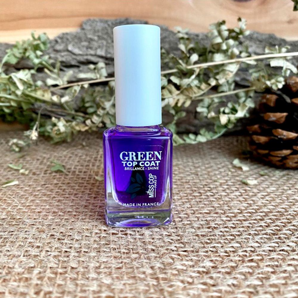 miss cop Top Coat green Soin ongles biosourcé