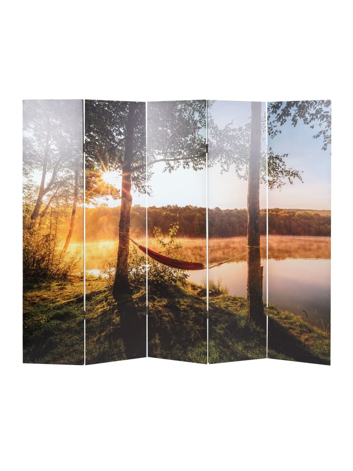 MCW Foto-Paravent mit Schallschutz L55, 180x204cm Waldsee günstig kaufen onesize