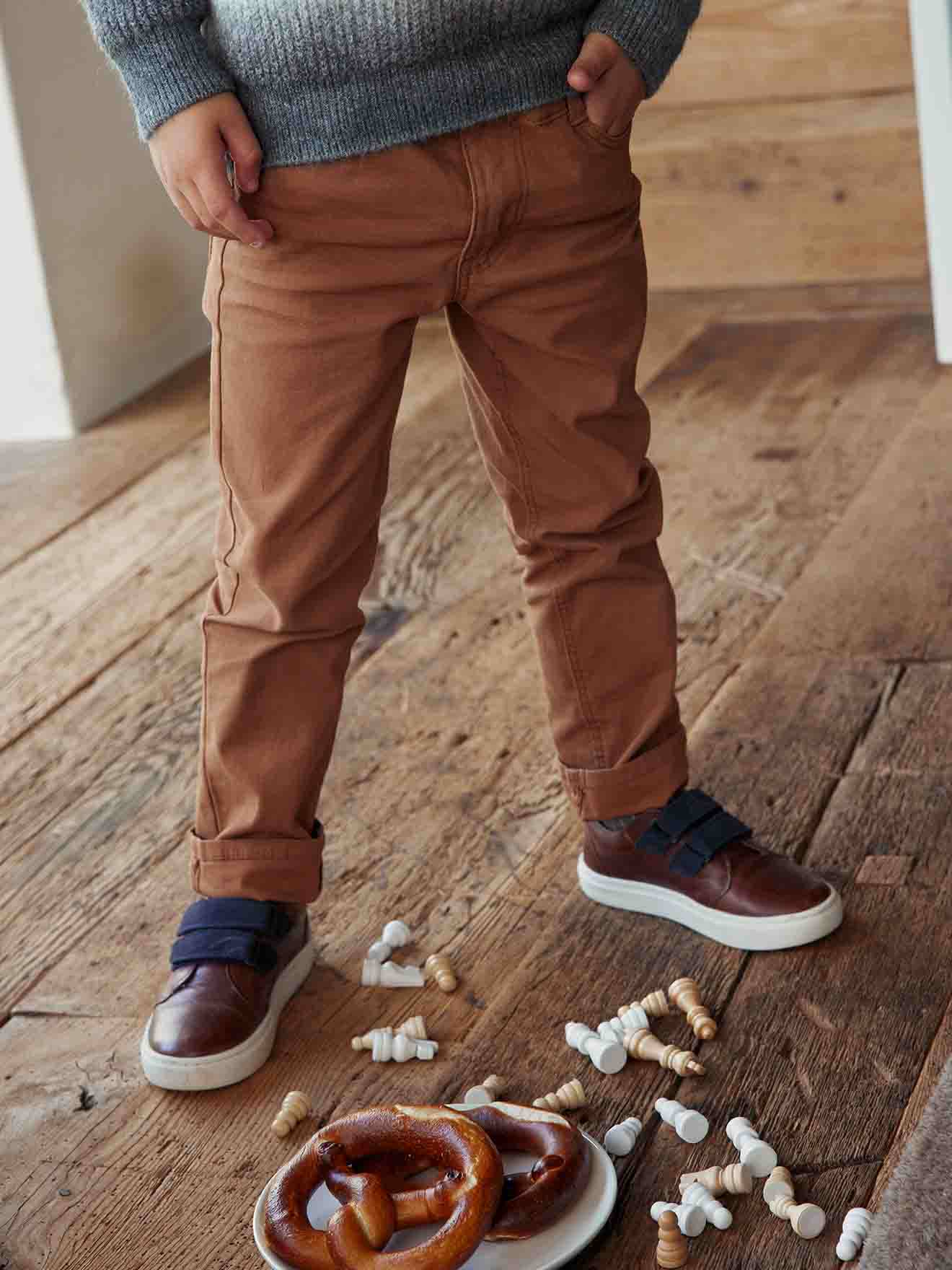 Vertbaudet Kinder Klett-Sneakers - braun