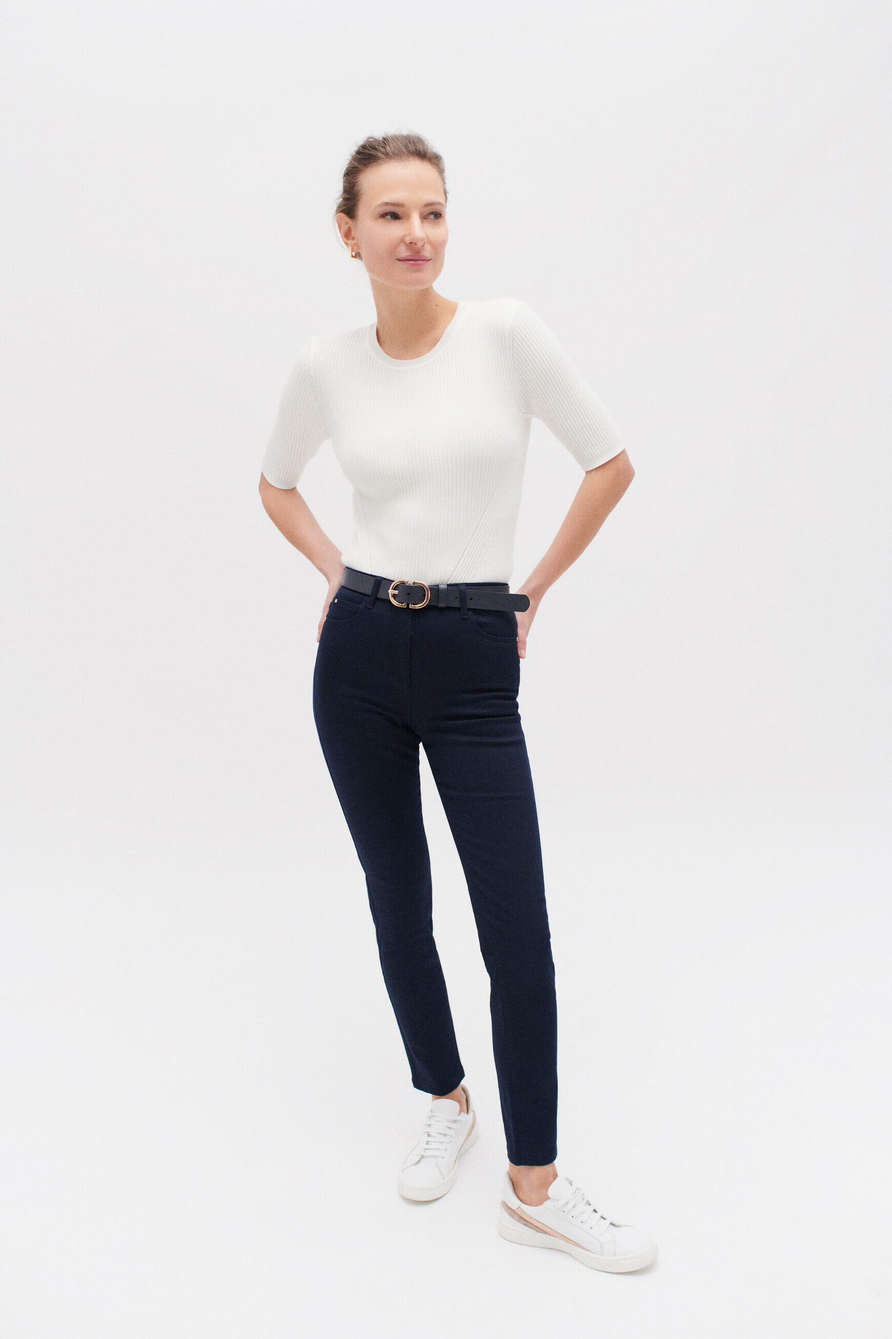 pantalon tony b bleu marine femme