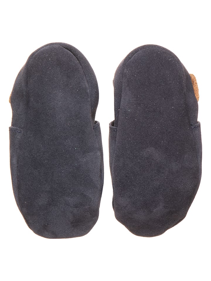 lamino Leder-Krabbelschuhe in Graublau günstig kaufen