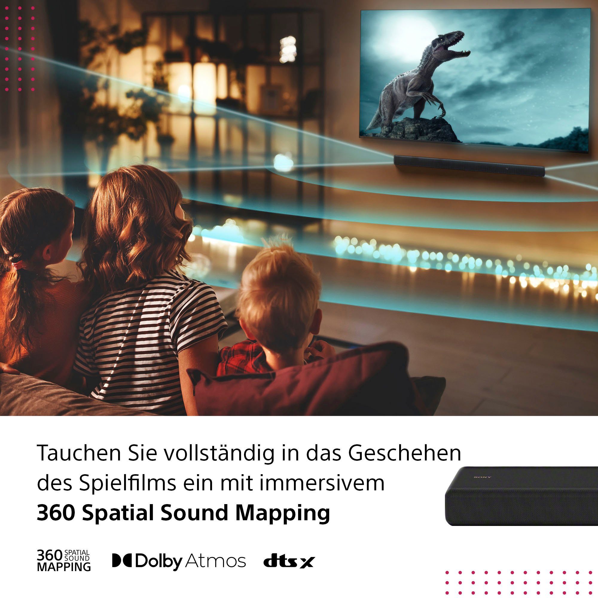 Sony HT-A7000 Premium Soundbar + Rear-Speaker SARS3S 7.1.2 Soundbar (Dolby Atmos, High Res Audio)
