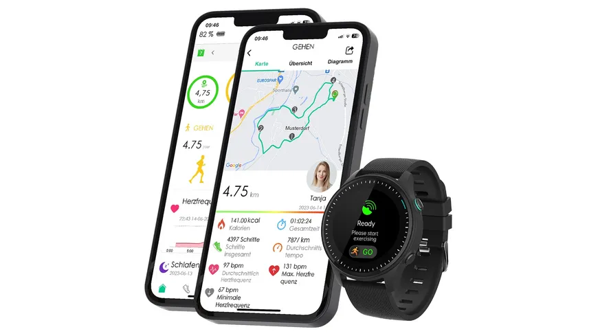 Müller Smartwatch mit GPS MU-SWG-51A inkl. 2. Bandvariante