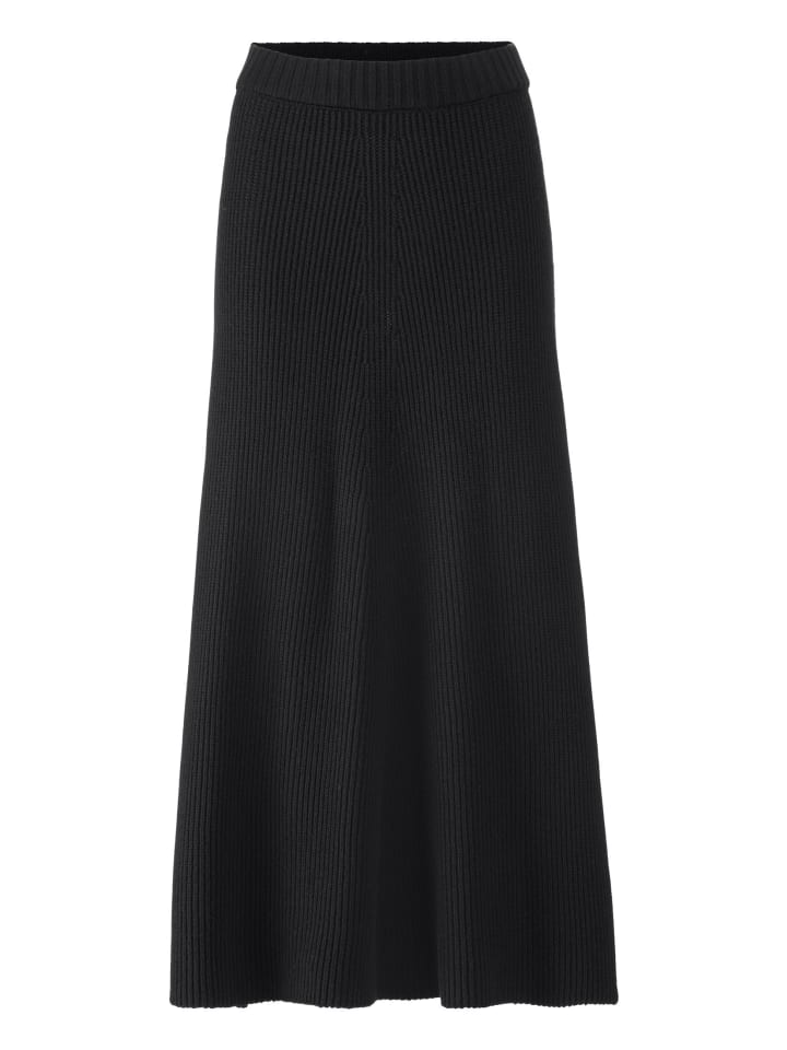 Hessnatur Strickrock Midi Regular in schwarz günstig kaufen