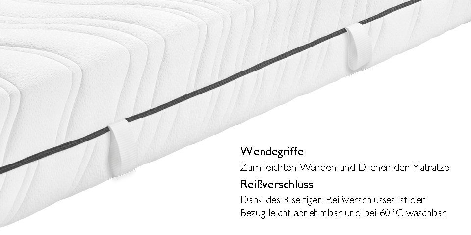 Kaltschaummatratze BT260, Badenia Trendline, 22 cm hoch, orthopädische 7-Zonen Wendematratze, von Stiftung Warentest mit „GUT (2,4)“ bewertet