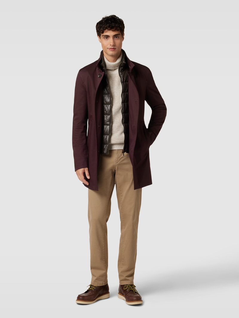 Mantel mit Stehkragen Modell 'Finlay' in bordeaux rot