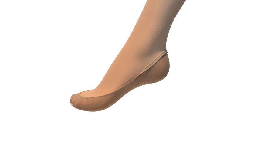 Steps Damen Füßlinge Ballerina mit Baumwolle beige