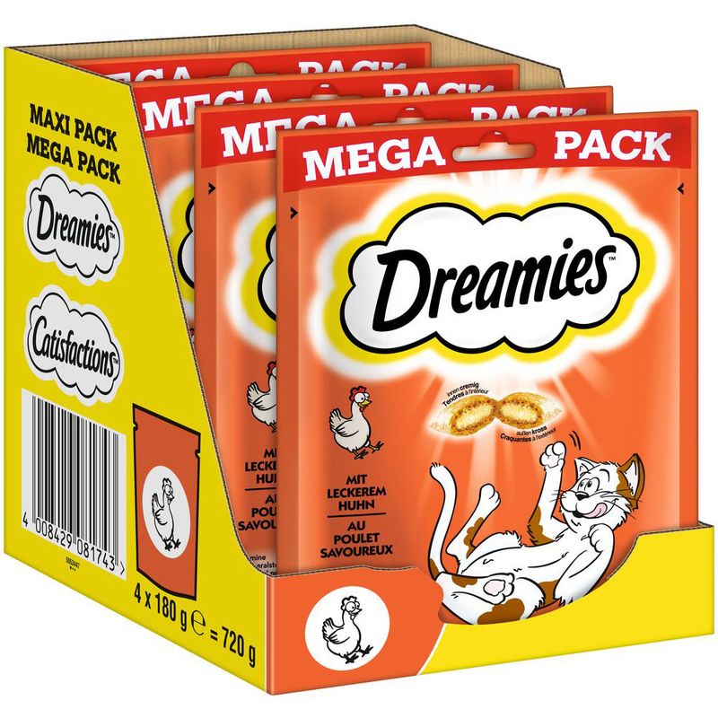 Sparpaket Dreamies Katzensnacks Mega Pack 4 x 180 g