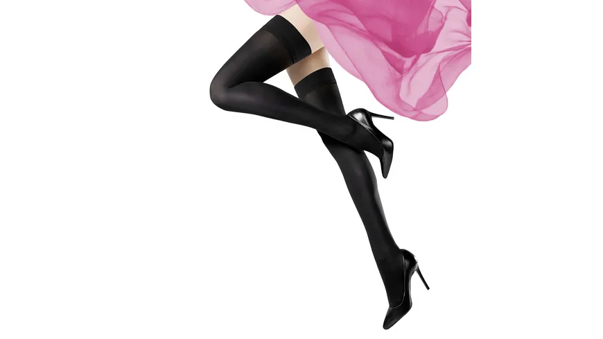 MOVE UP Damen Halterlose Strümpfe Look 60 DEN schwarz