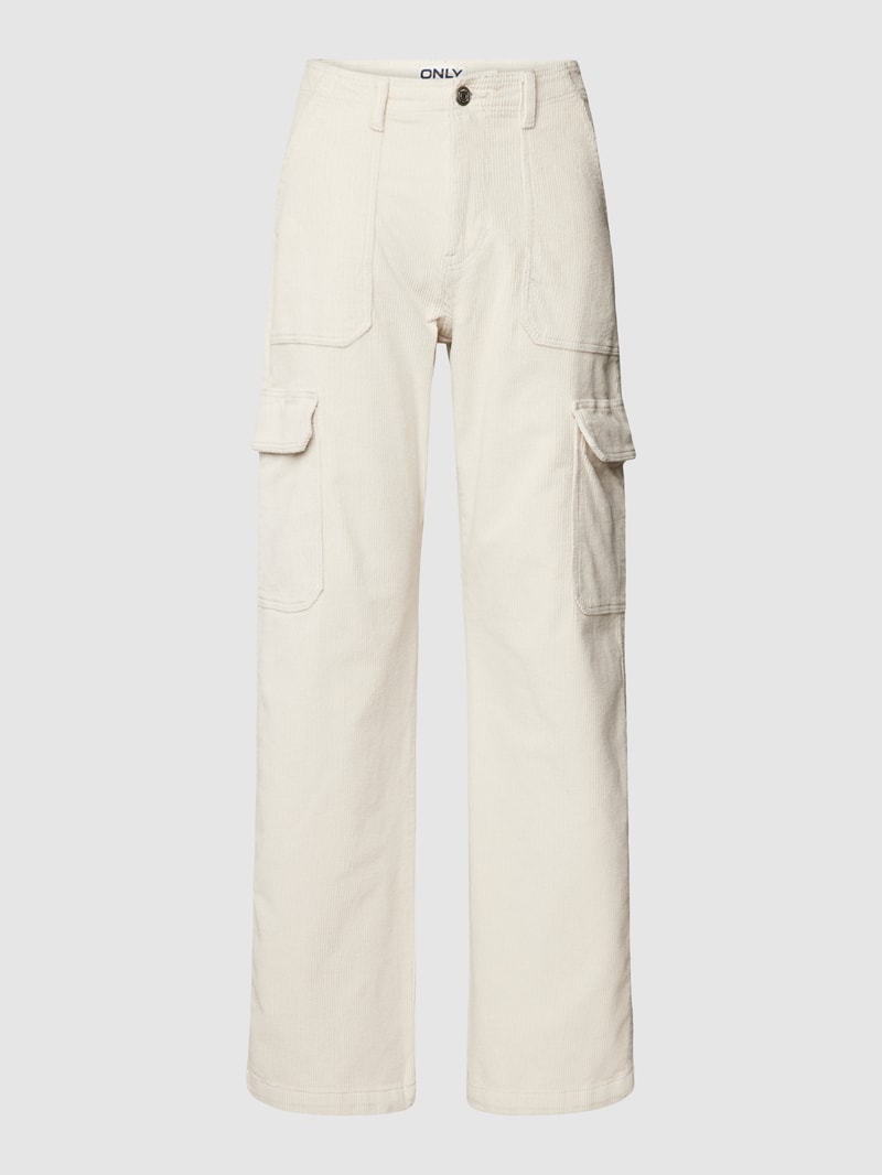 Cargohose in Cord-Optik Modell 'MALFY' in ecru