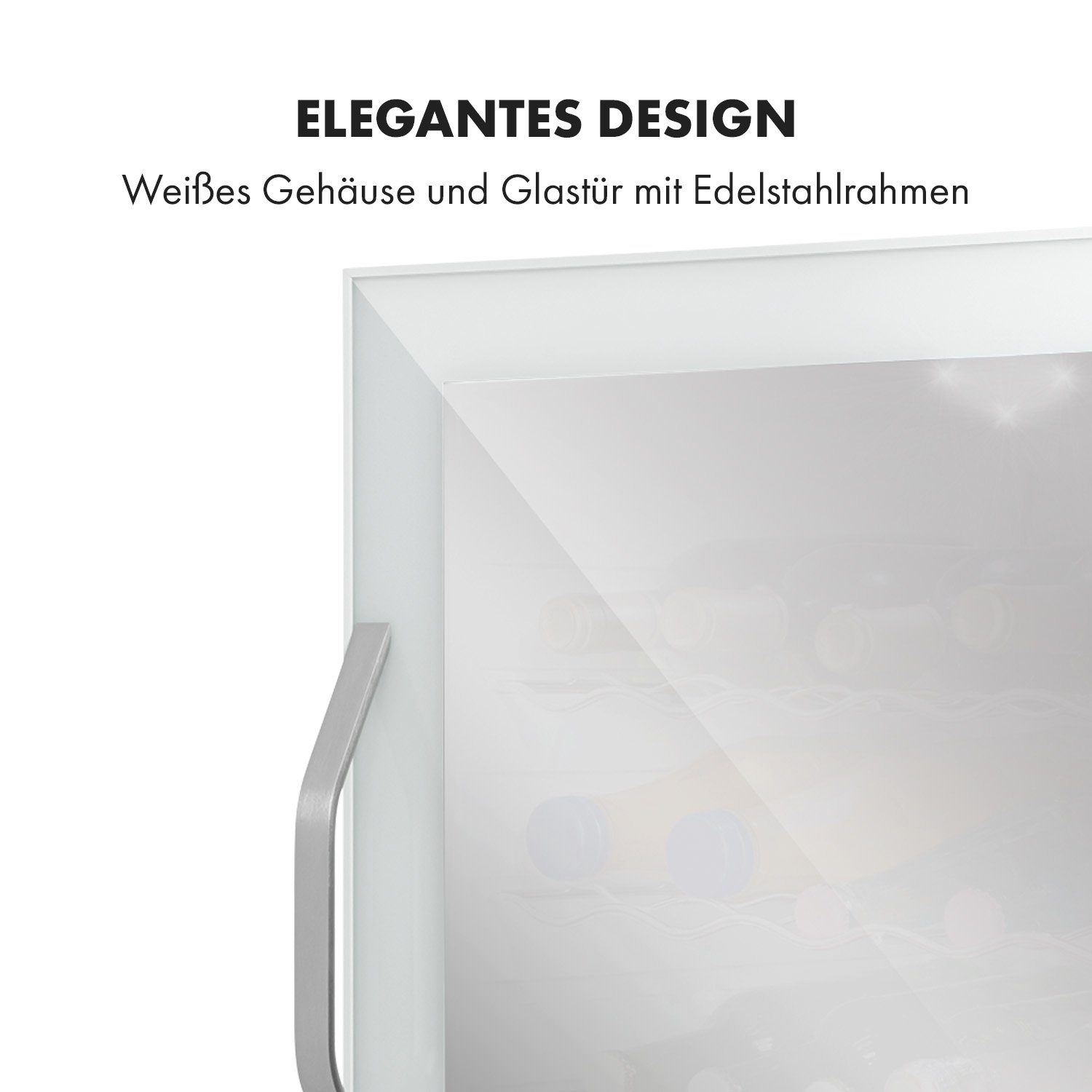 Klarstein Getränkekühlschrank HEA-Beersafe XL WG 10034929A, 63 cm hoch, 47 cm breit, Bierkühlschrank Hausbar Getränke Flaschenkühlschrank Glastür