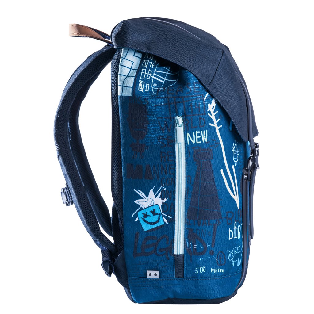 Frii of Norway Ergonomischer Schulrucksack 30L Graffiti Blue