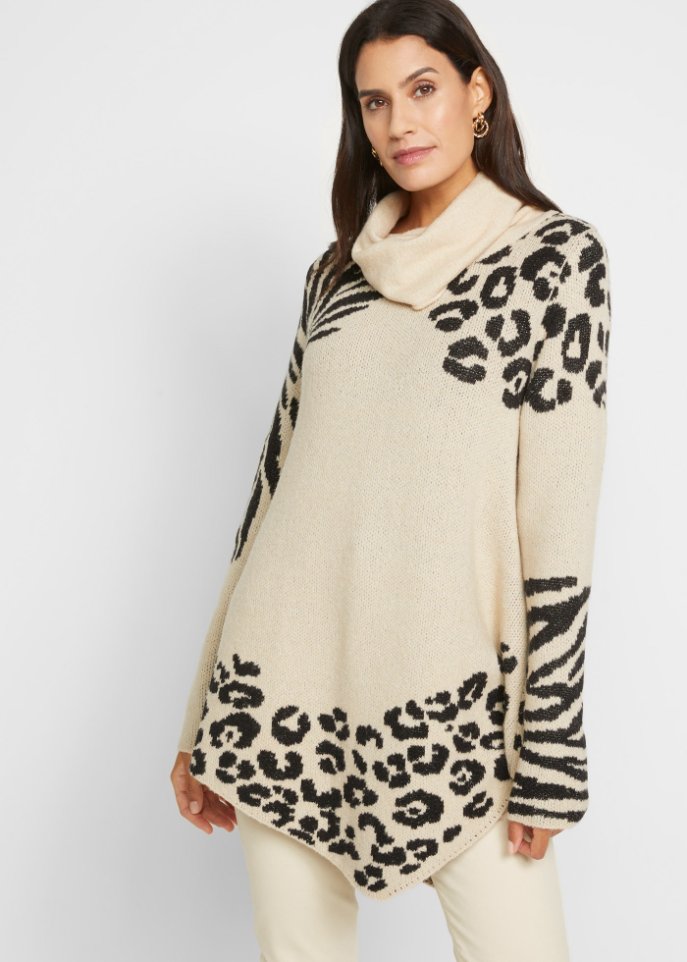 Asymetrischer Long-Pullover