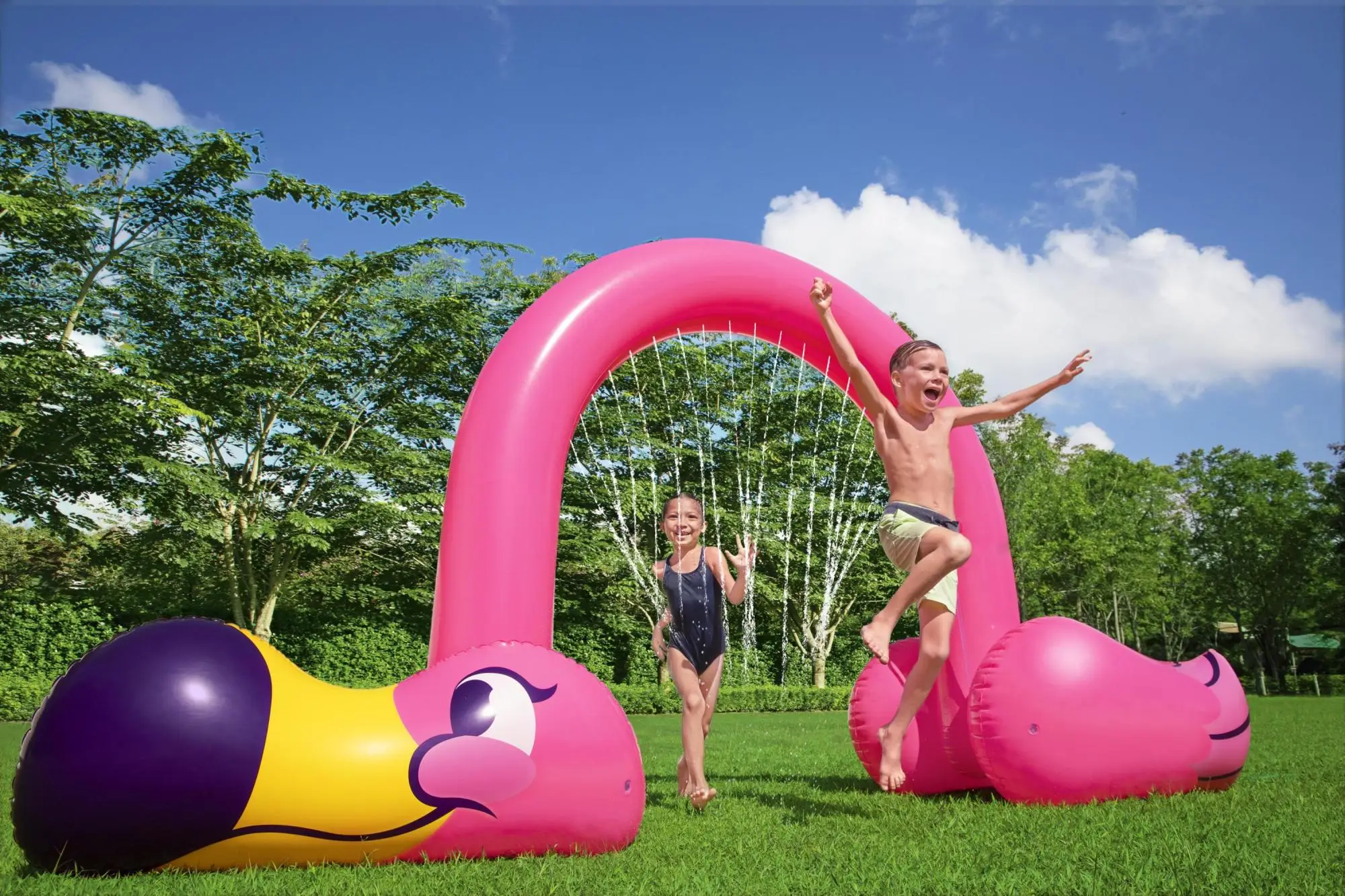 H2OGO! Jumbo Pink Flamingo Inflatable Kids Sprinkler Arch